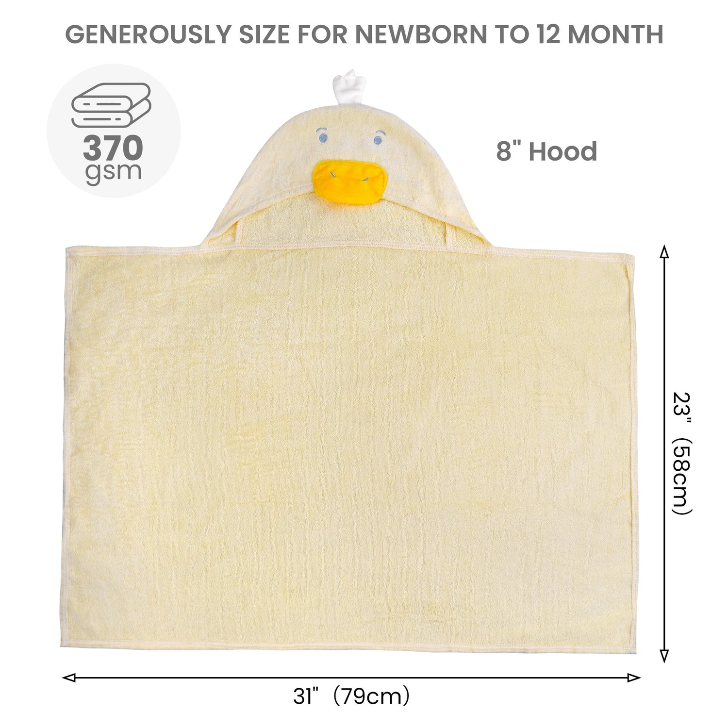 Duck & Elephant Baby Towels with Hood