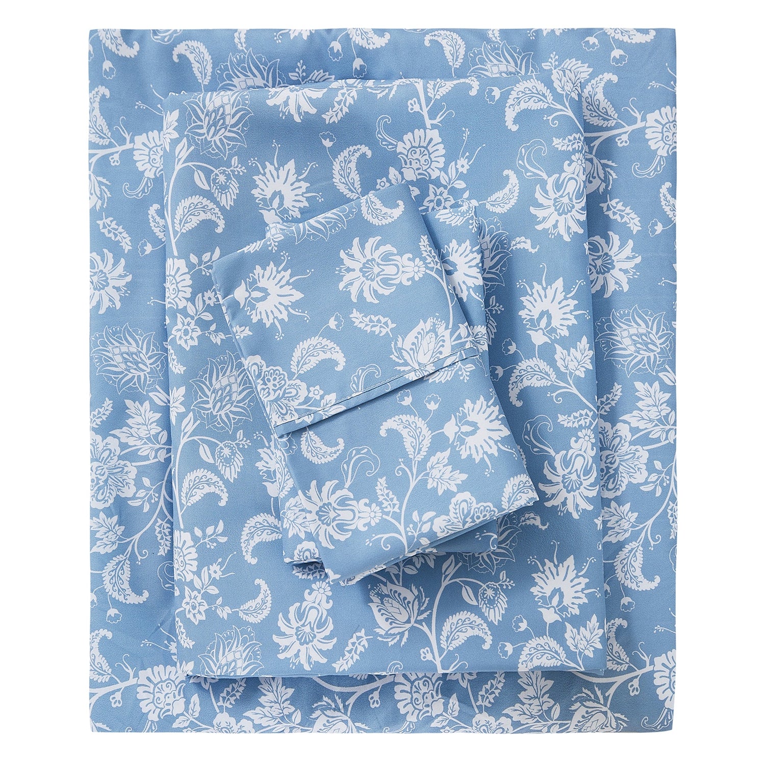 Blue Paisley Bed Sheets Set