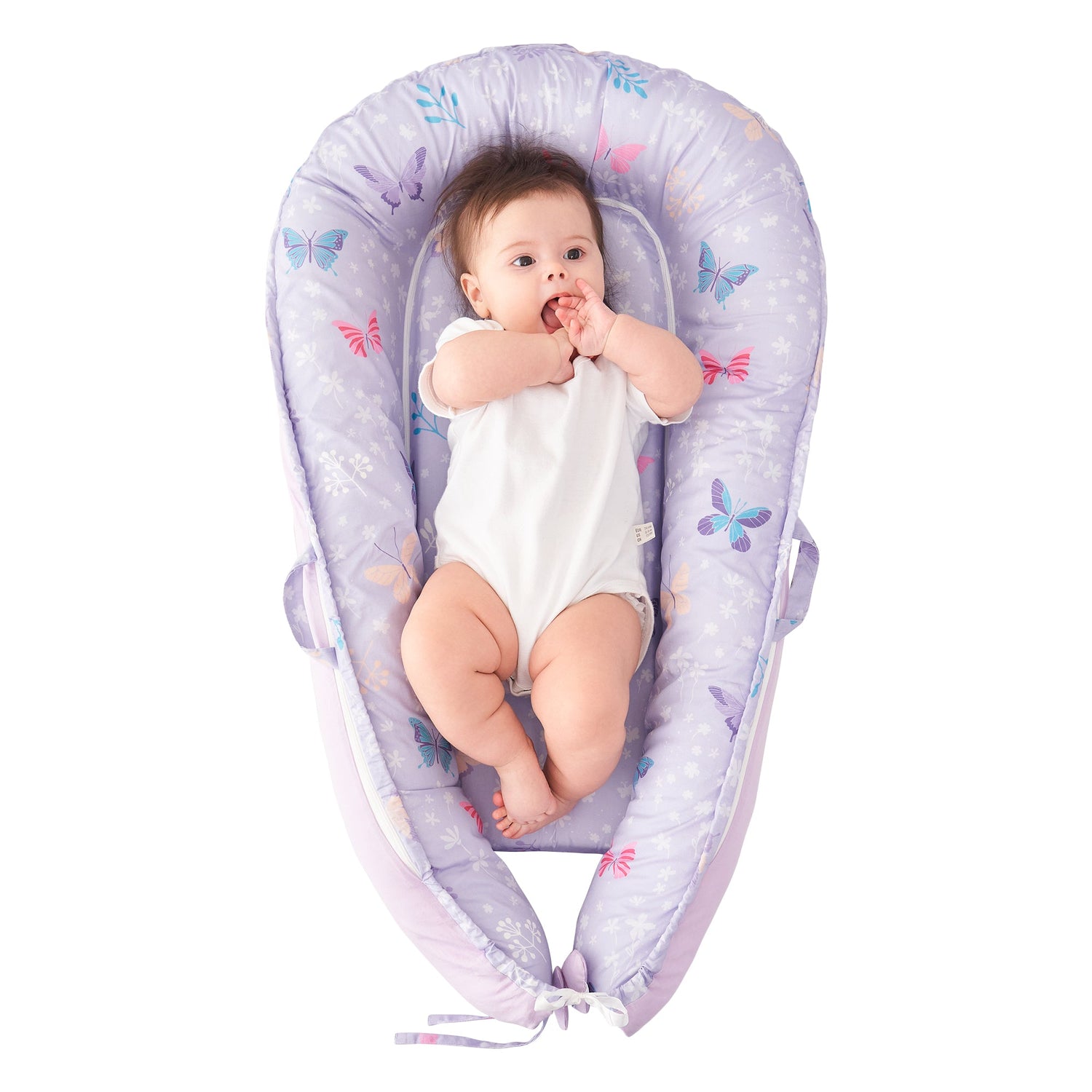 Butterfly Baby Lounger - Baby Nest Co Sleeper for Baby Bed, Soft & Breathable Portable Cotton Newborn Lounger Nest for Crib Bassinet