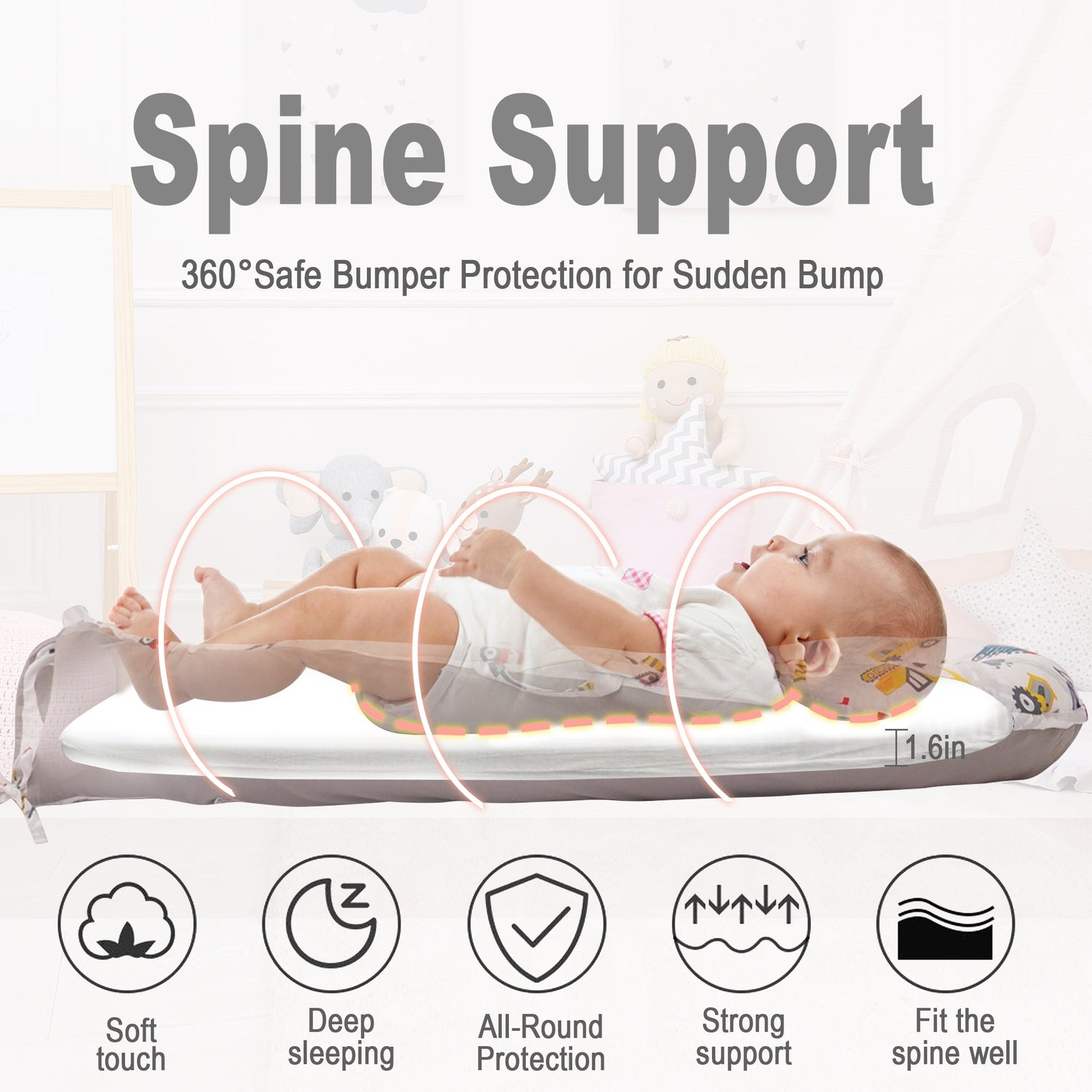 Truck Baby Lounger - Baby Nest Co Sleeper for Baby Bed, Soft & Breathable Portable Cotton Newborn Lounger Nest for Crib Bassinet