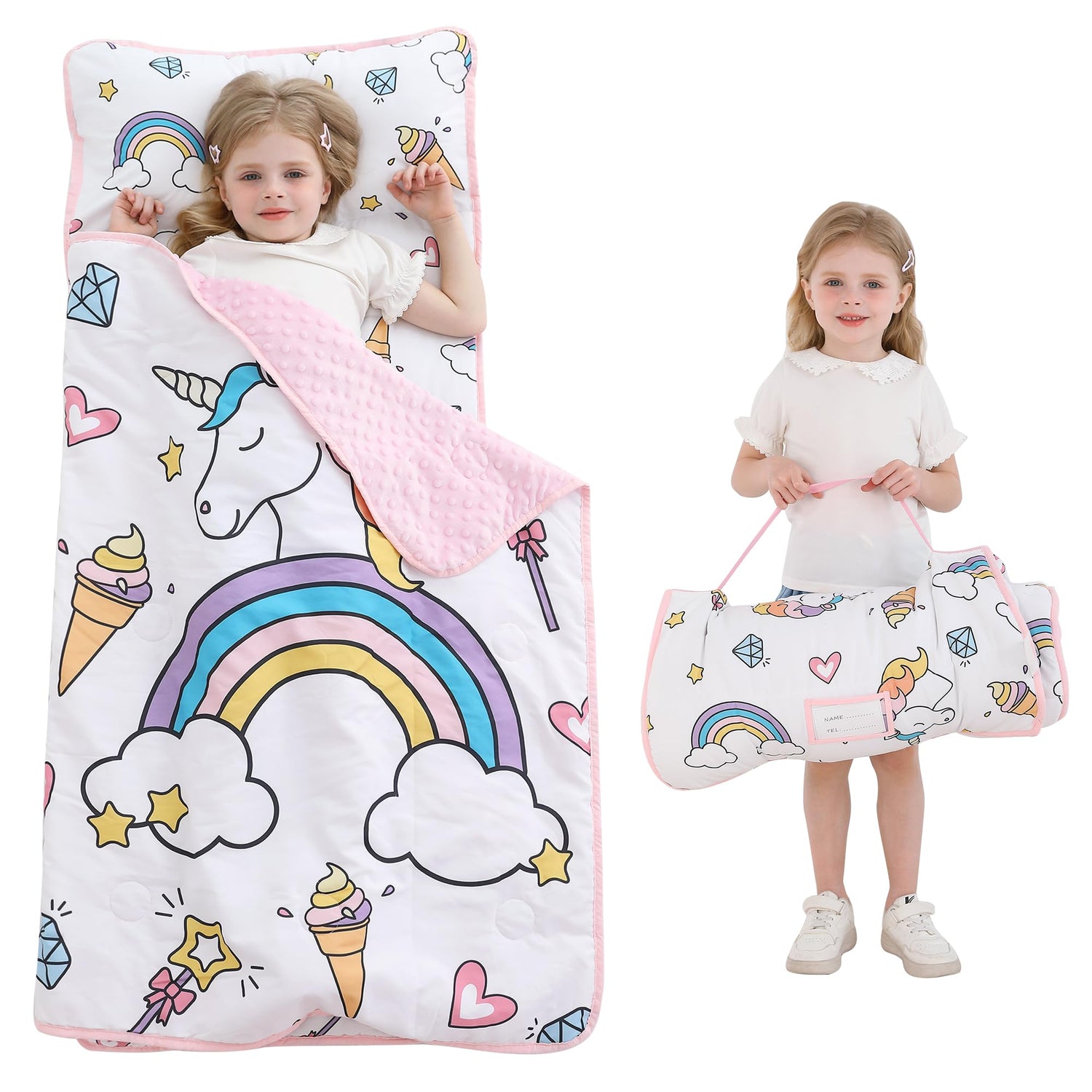 Cozy Comfort Nap Mat - White Unicorn