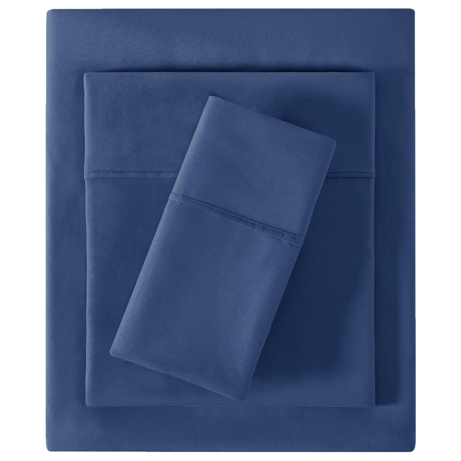 Softan Bed Sheet Set - Soft Twin Bed Sheets - Brushed Microfiber Fitted Sheet with 15" Deep Pockets - Breathable 3 Pieces Sheet Set for Twin Bed - Bedding Sheets & Pillowcases, Navy