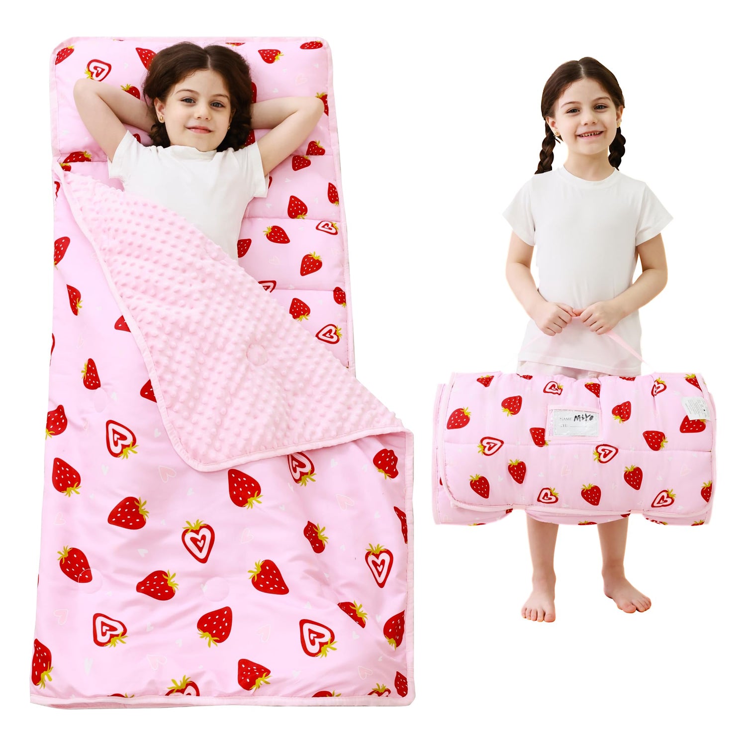 Cozy Comfort Nap Mat - Pink Strawberry