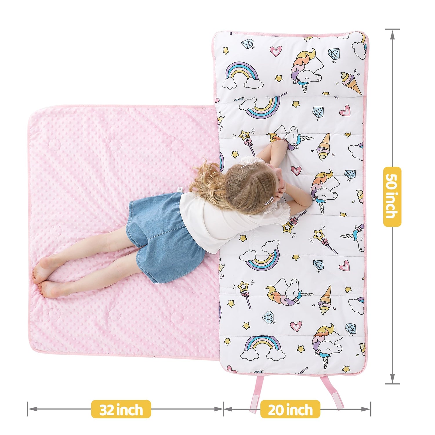 Cozy Comfort Nap Mat - White Unicorn