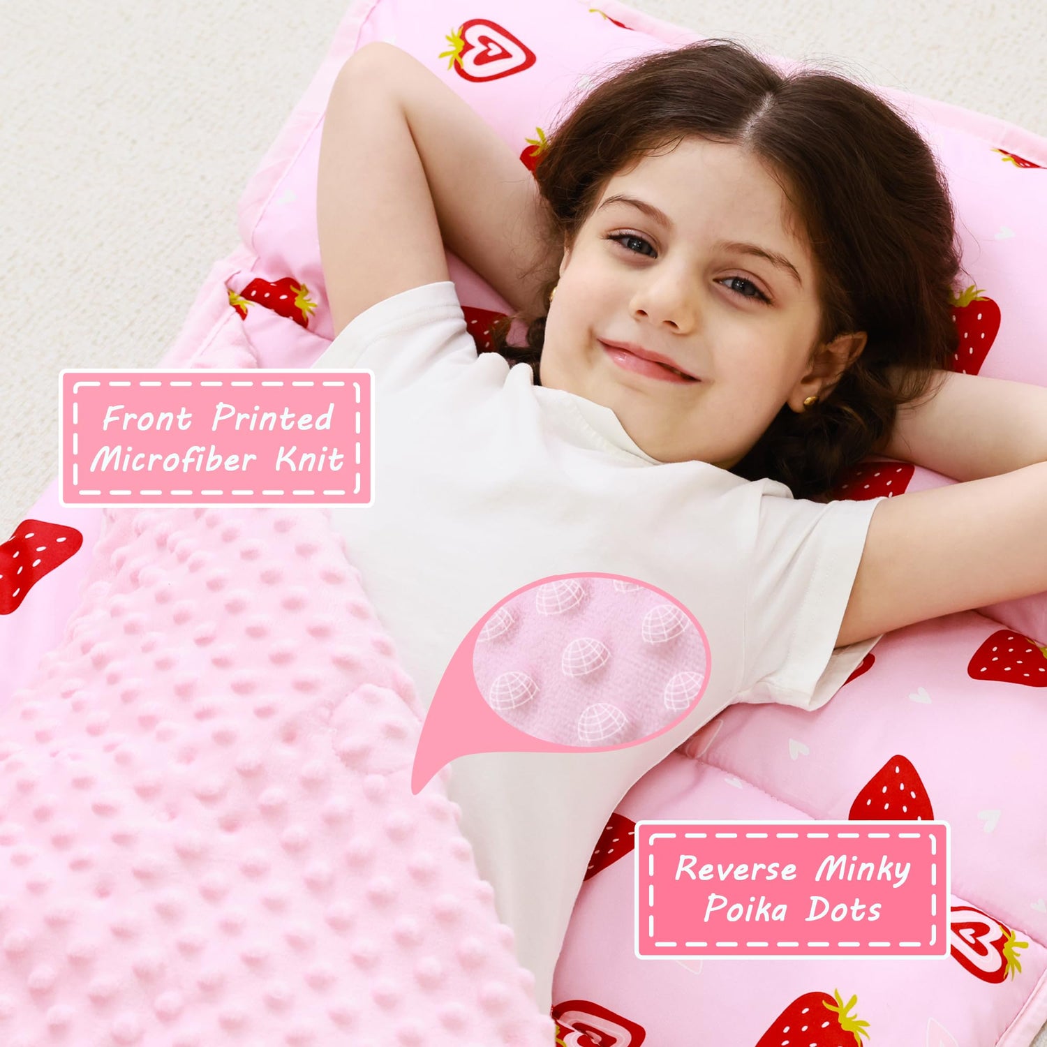 Cozy Comfort Nap Mat - Pink Strawberry