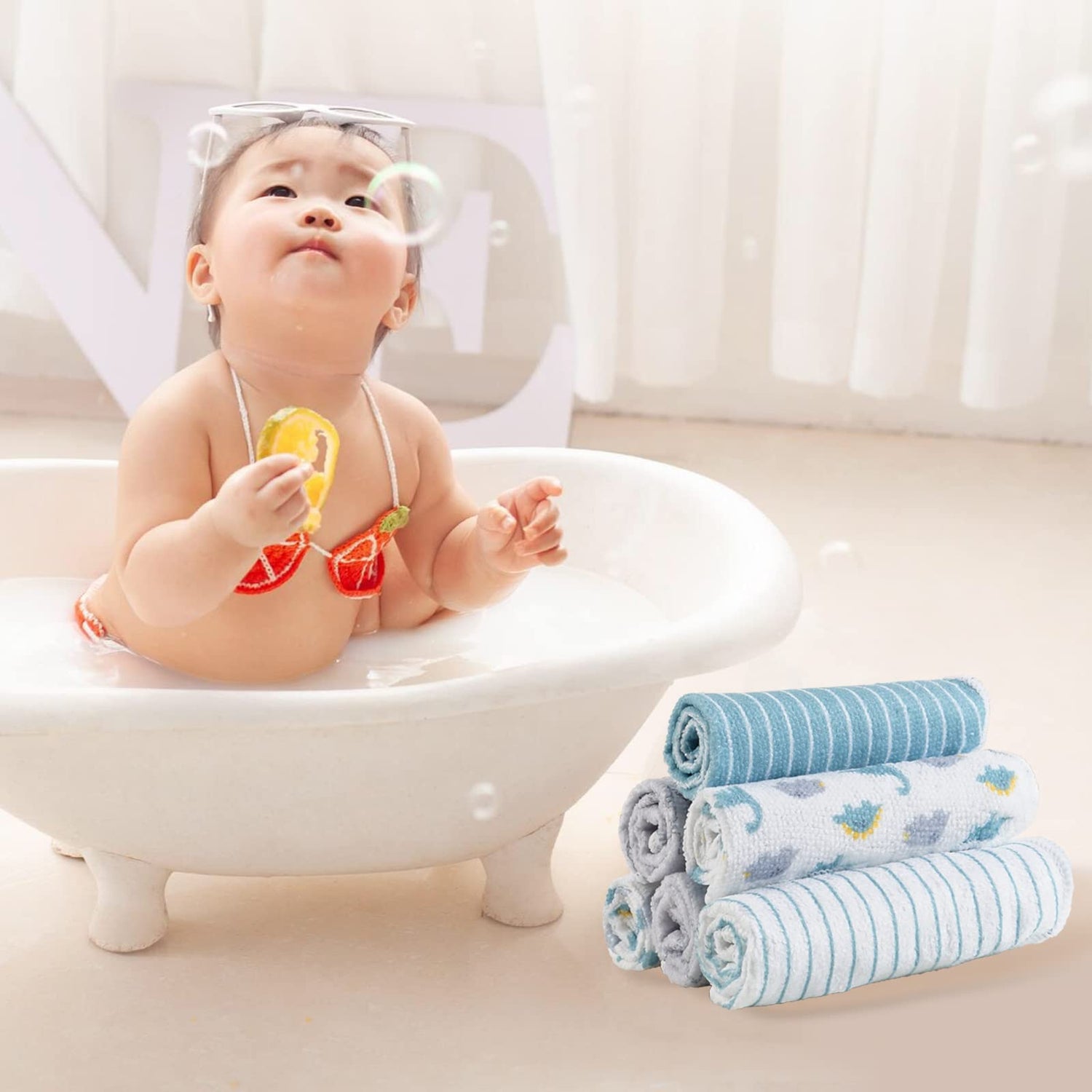 9x9 Dinosaur Baby Washcloths