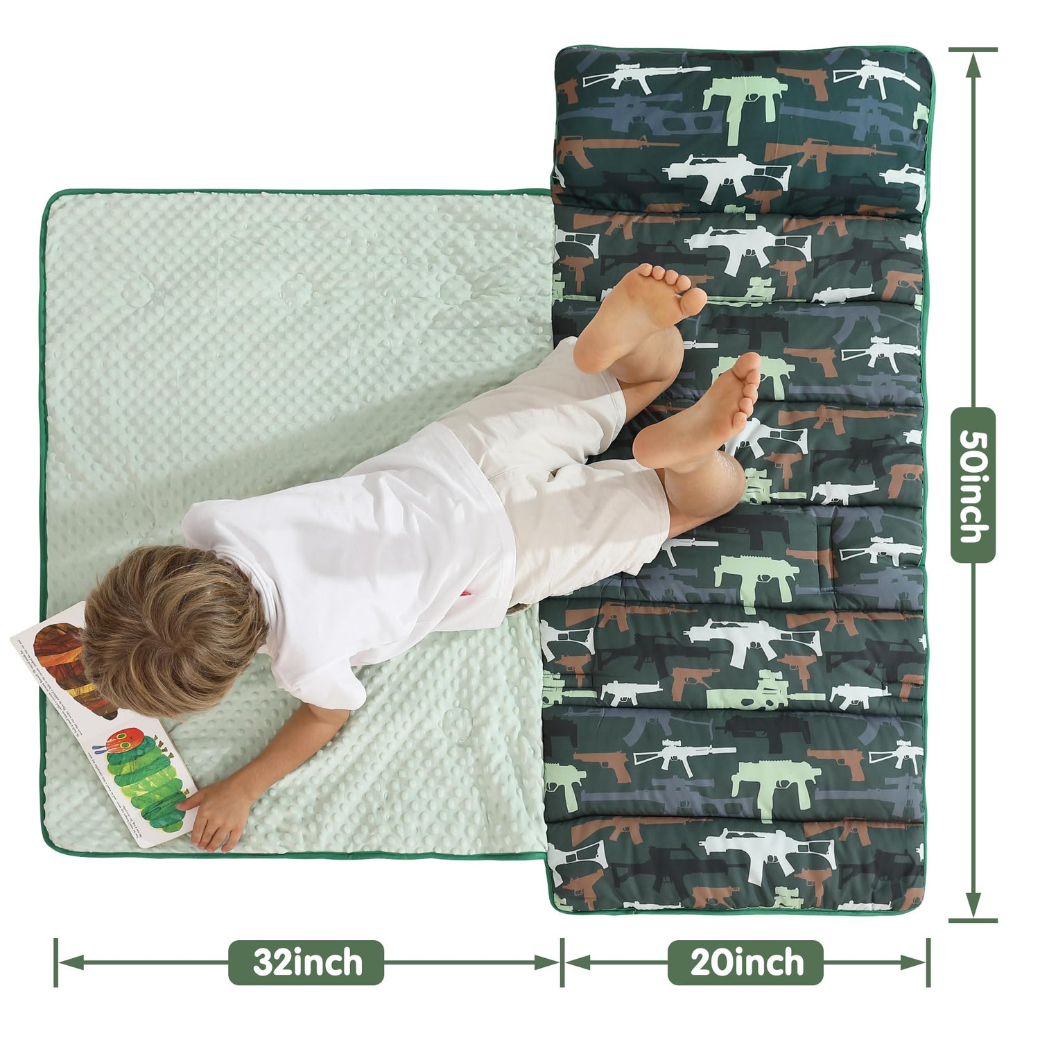 Camouflage Toddler Nap Mat with Pillow and Blanket