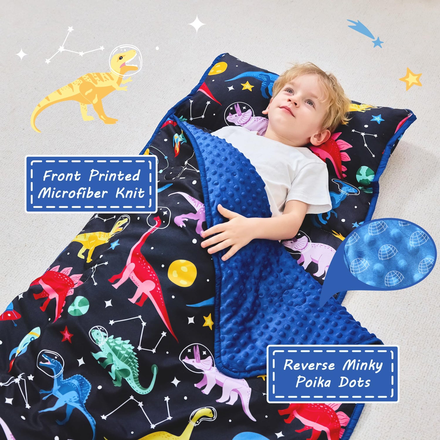 Cozy Comfort Nap Mat - Space Dinosaurs