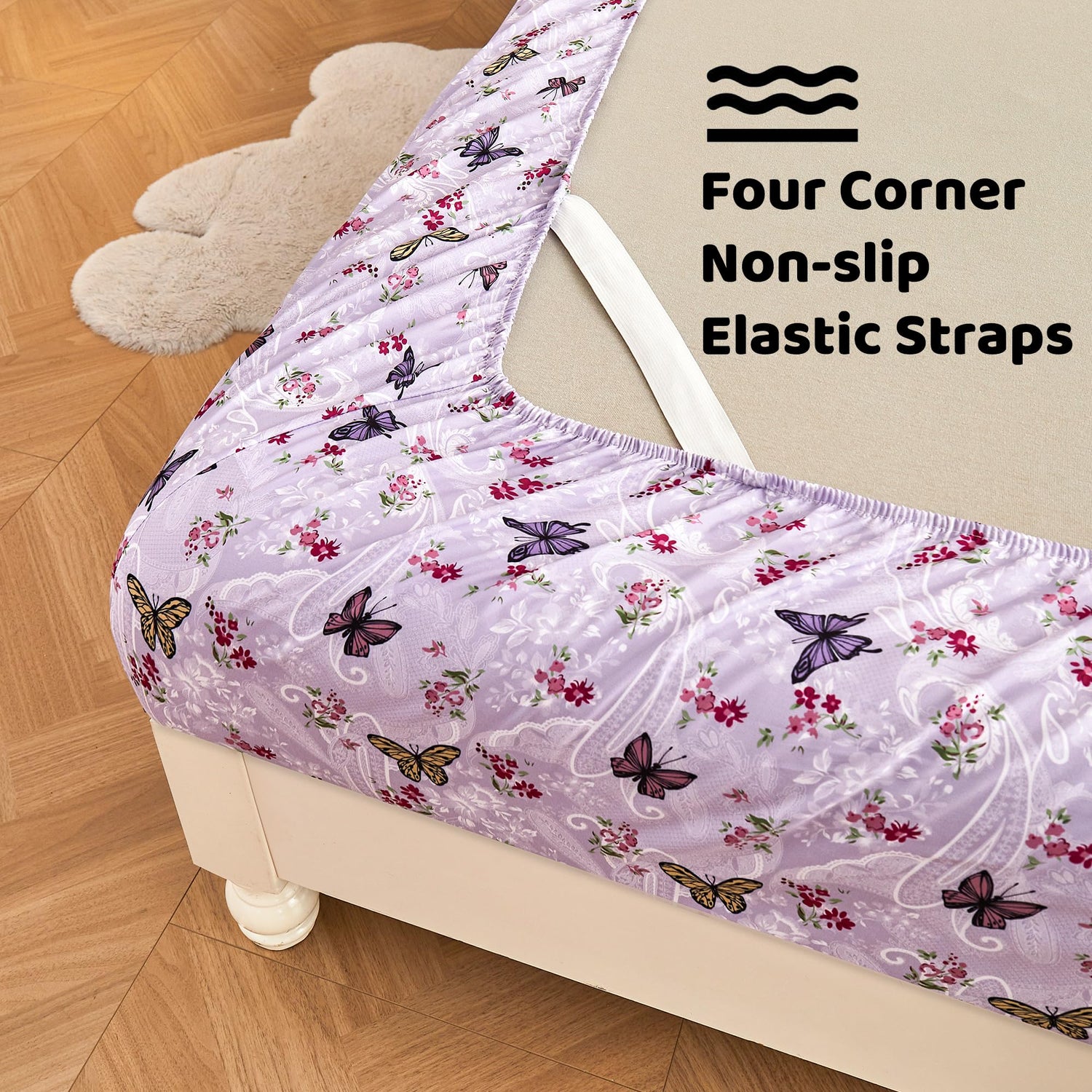 Lavender Butterfly Garden Paisley Sheet Set