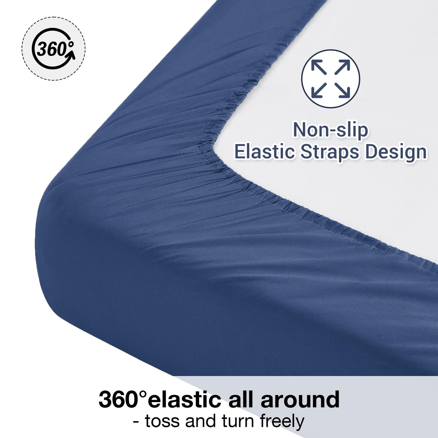 Softan Bed Sheet Set - Soft Twin Bed Sheets - Brushed Microfiber Fitted Sheet with 15" Deep Pockets - Breathable 3 Pieces Sheet Set for Twin Bed - Bedding Sheets & Pillowcases, Navy