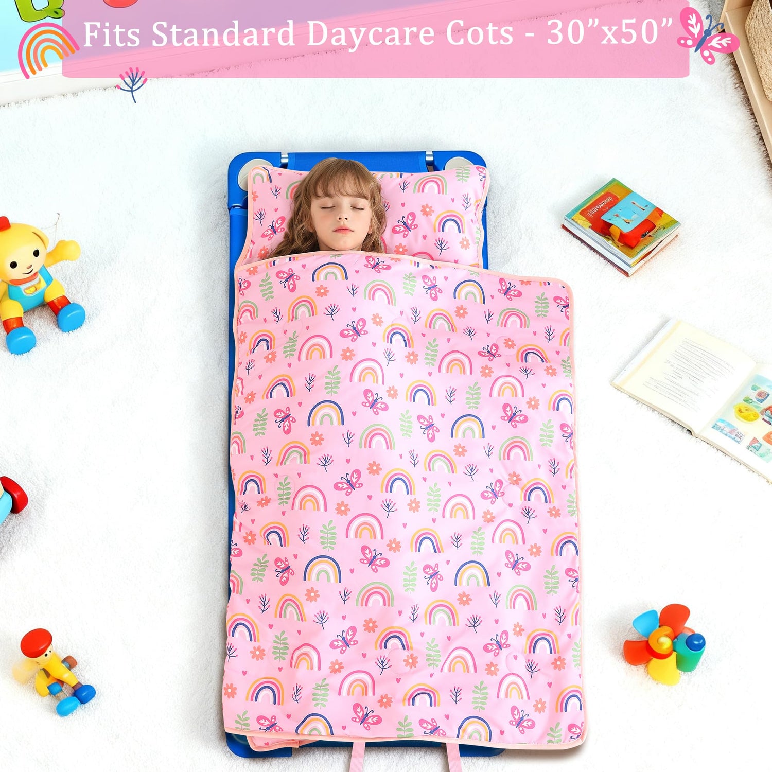 Cozy Comfort Nap Mat - Rainbow