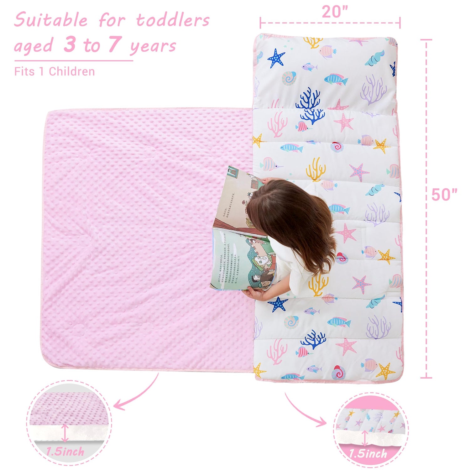 Cozy Comfort Nap Mat - White Mermaid