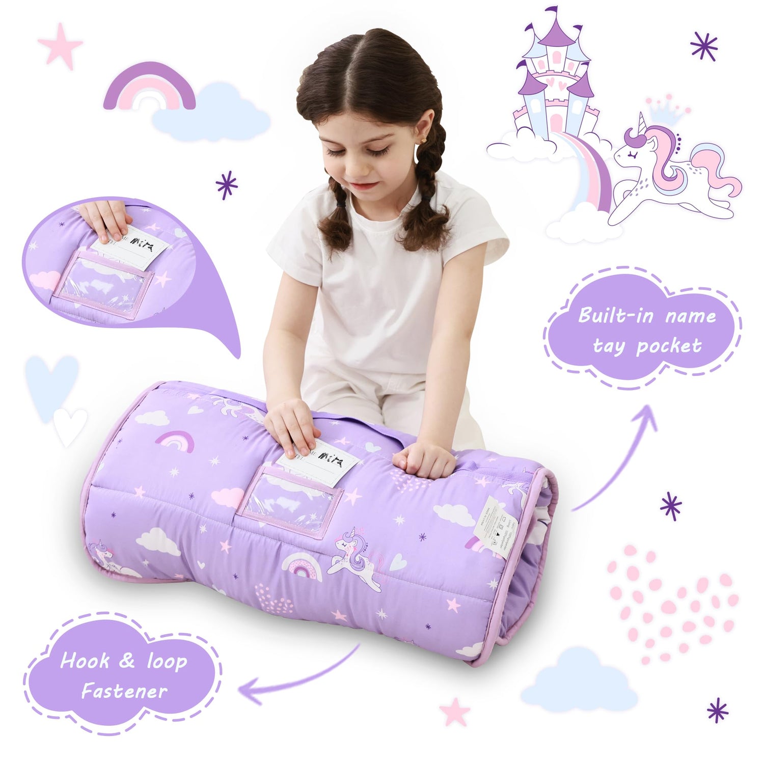 Cozy Comfort Nap Mat - Purple Unicorn